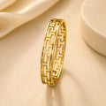 WuZetian Textured Gold Statement Bracelet | Premium Expandable Bangle for Women