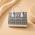 WuZetian Premium Black Off White Multi Color Croc-Texture Handbag – Elegant & Everyday Stylish