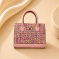 WuZetian Premium Light Pink Beige Multi Color Croc-Texture Handbag – Elegant & Everyday Stylish