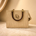 WuZetian Luxury Beige Croc-Textured Structured Handbag
