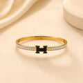 WuZetian Gold-Plated Crystal H Bracelet | Premium Artificial Jewelry Bangle for Women