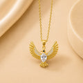 WuZetian Gold Swan Wings Pendant Necklace