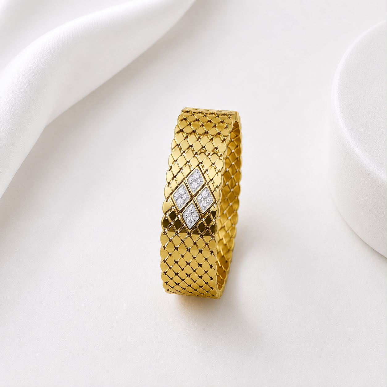 WuZetain Luxury Gold Plated Crystal Bracelet for Women | Stainless Steel Designer Bangle