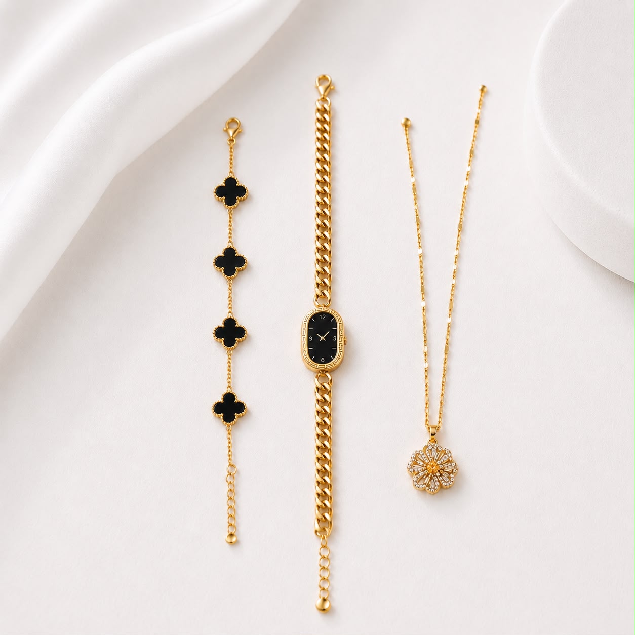WuZetian's Deal of Hearts | 1 Elegant Pendant and 2 Stylish Bracelets For Women