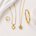 WuZetian's Luxury Fashionable Stainless Steel Jewelry Deal | 2 Pendants , Ring & Bracelet