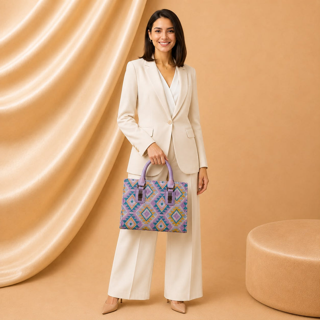 WuZetian Premium Beige Croc-Texture Handbag – Elegant & Everyday Stylish