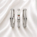 WuZetian Luxury Gold Plated 3-Piece Bracelet Set for Women | Stainless Steel Crystal Bangles