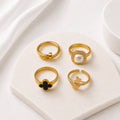 WuZetian Luxury Gold Patterned Band Rings for Women | Elegant Statement Everyday Rings