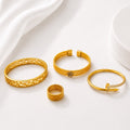WuZetian's Discount Deal of Premium Gold-Finish 3-Bracelets & 1-Ring