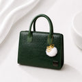 WuZetian Premium Green Croc-Texture Handbag – Elegant & Everyday Stylish