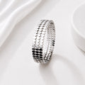 WuZetian Silver-Tone Grid Pattern Bracelet | Premium Artificial Jewelry for Men & Women